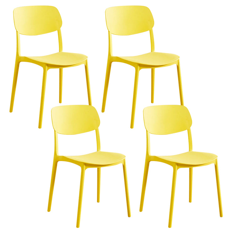 Plastic Indoor-Outdoor Side  Chair Armless Stackable Dining Chairs