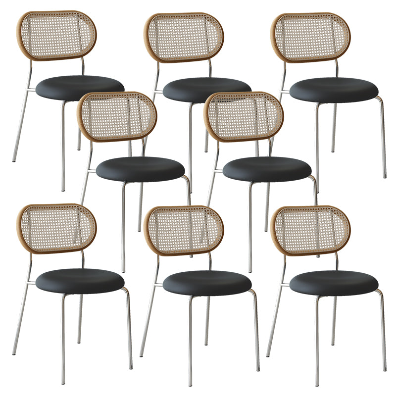 Contemporary Indoor-Outdoor Side Chair Upholstered Armless Dining Chairs