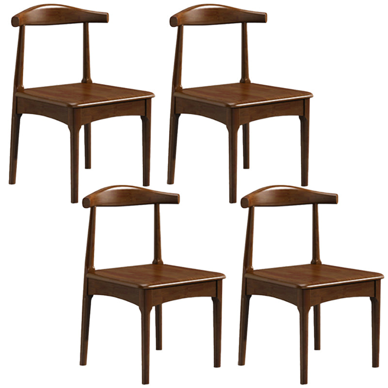 Wood Modern Style Side Chair Open Back Armless Chair for Home Use