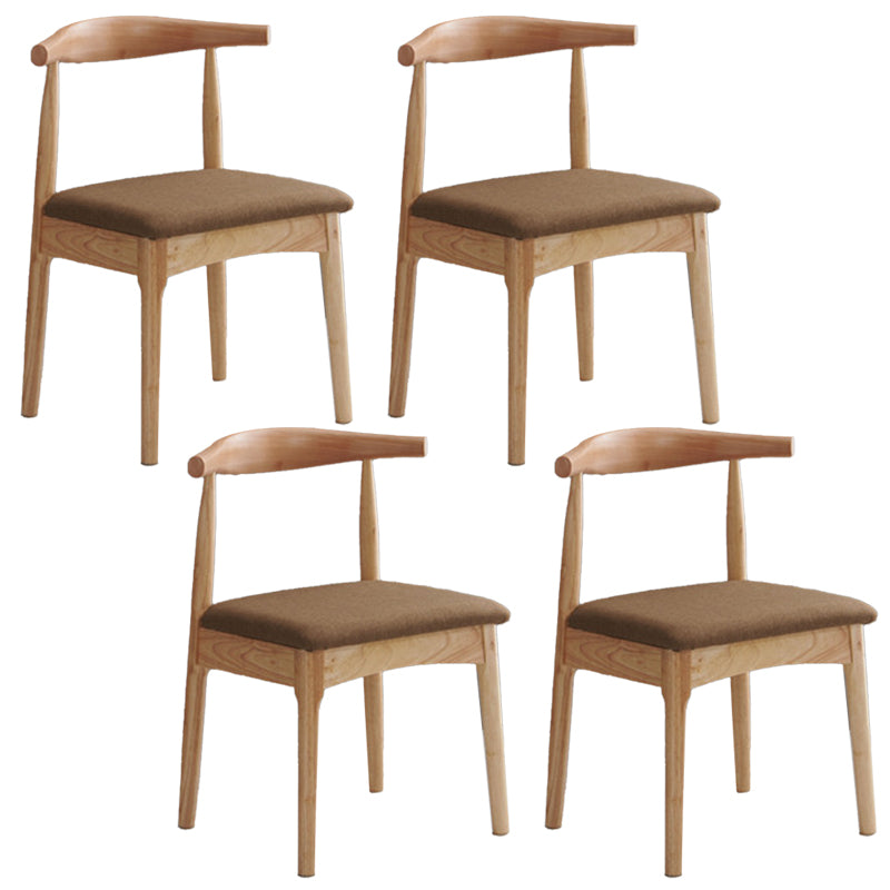 Wood Modern Style Side Chair Open Back Armless Chair for Home Use