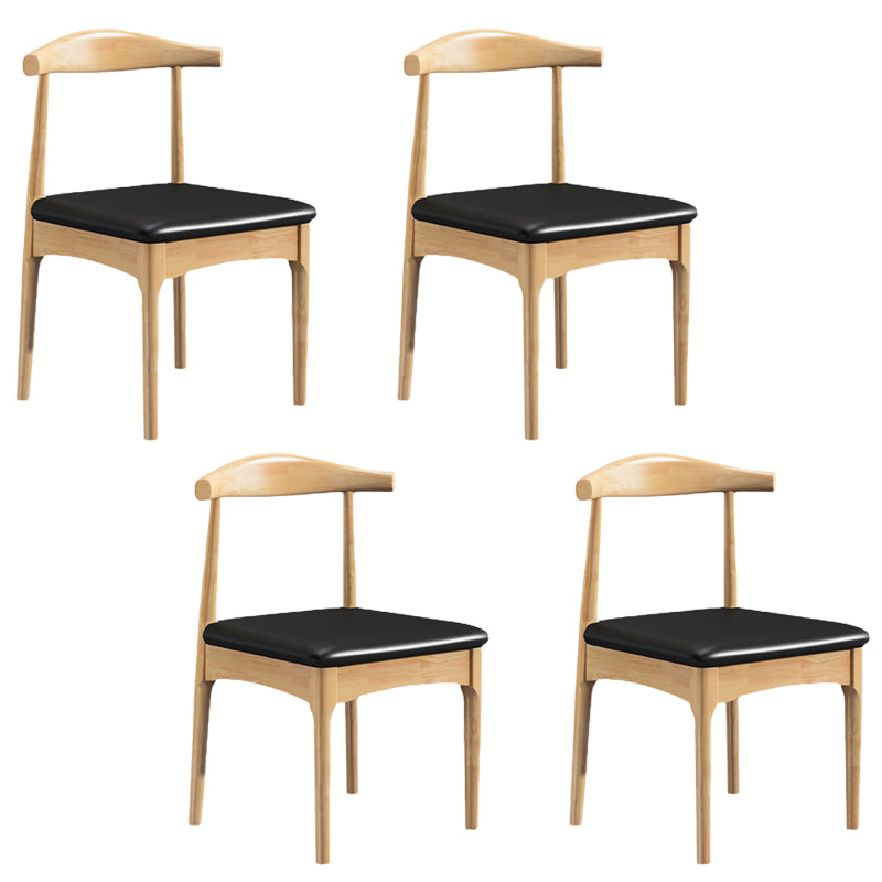 Wood Modern Style Side Chair Open Back Armless Chair for Home Use