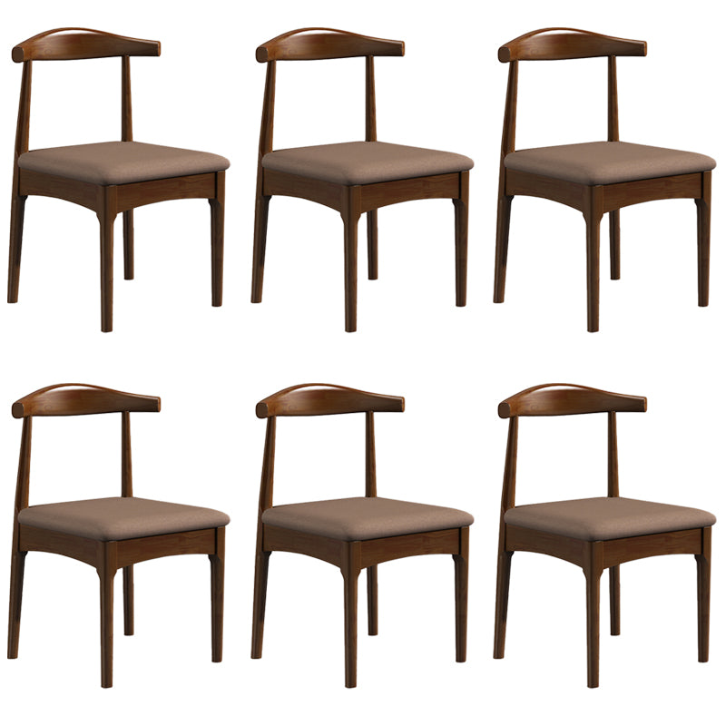 Wood Modern Style Side Chair Open Back Armless Chair for Home Use