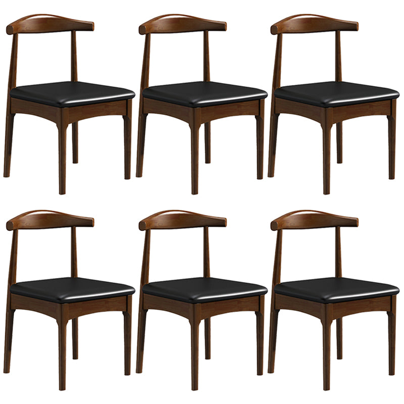 Wood Modern Style Side Chair Open Back Armless Chair for Home Use