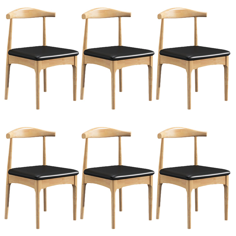 Wood Modern Style Side Chair Open Back Armless Chair for Home Use