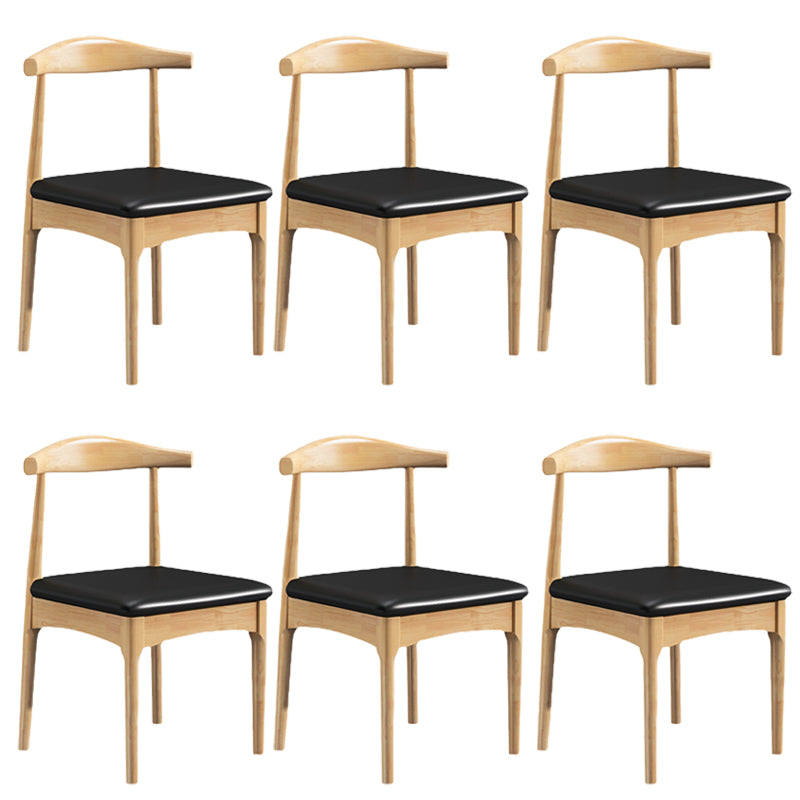 Wood Modern Style Side Chair Open Back Armless Chair for Home Use