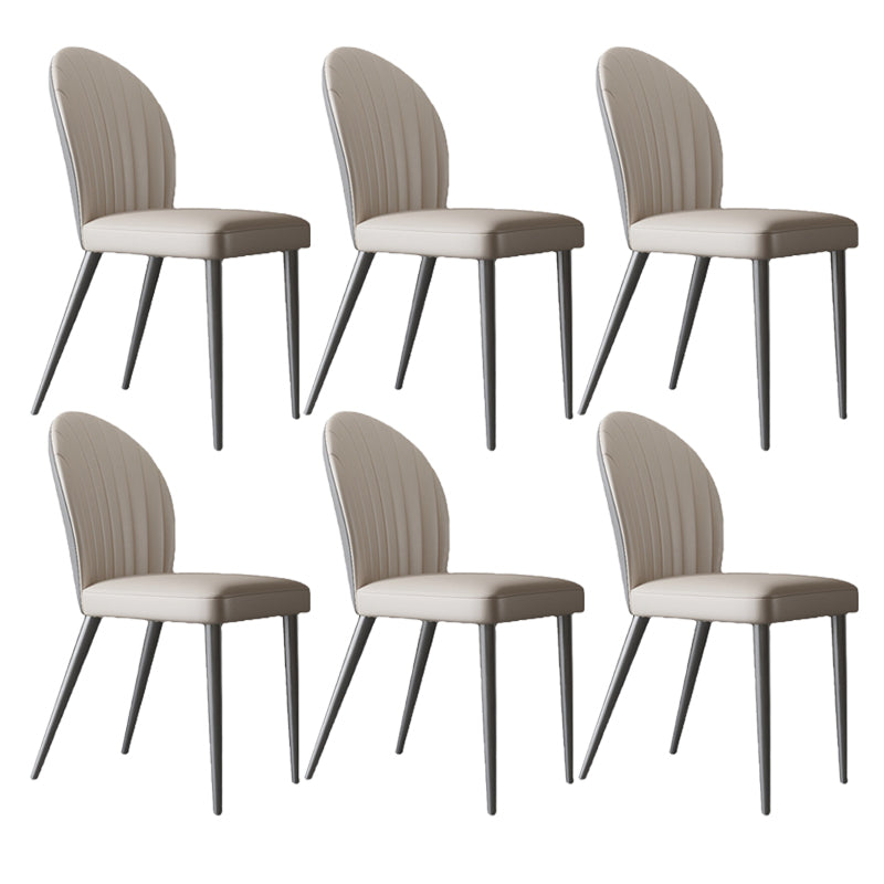 Contemporary Side Chair Metal Solid Back Dining Room Chair for Indoor