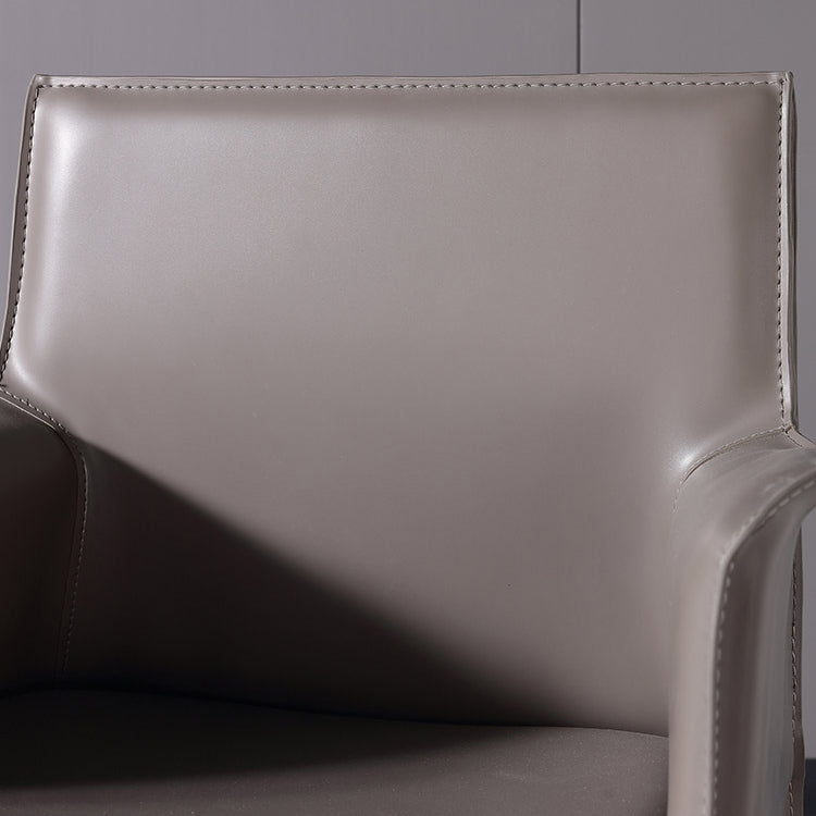 Contemporary Chair Faux Leather Solid Back Dining Room Chair for Indoor