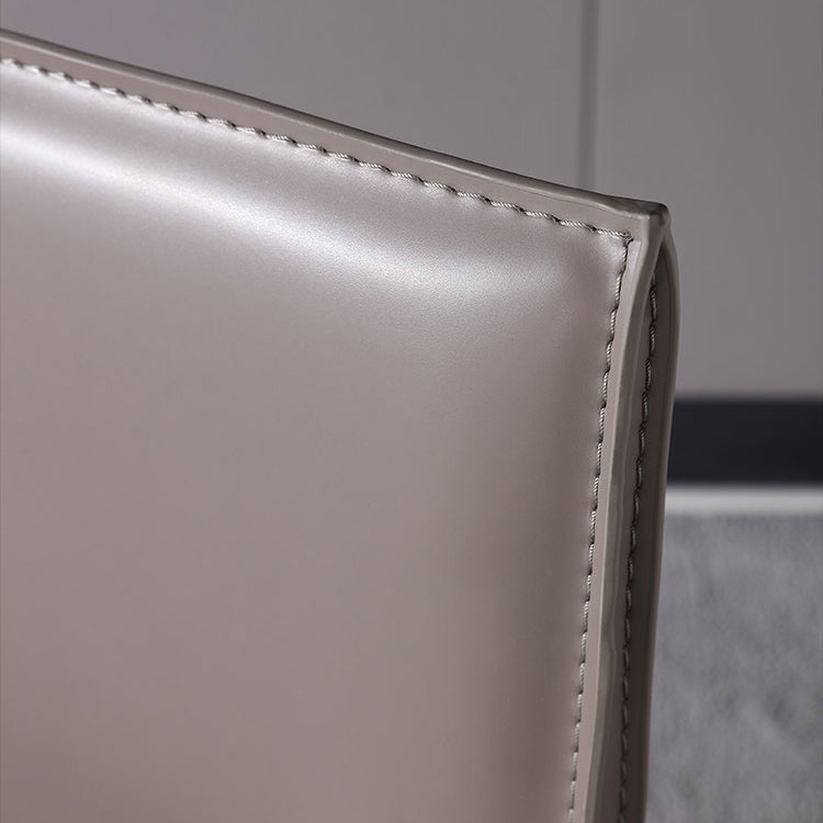 Contemporary Chair Faux Leather Solid Back Dining Room Chair for Indoor