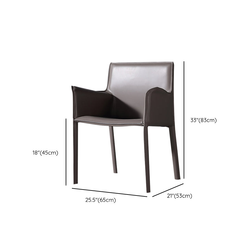 Contemporary Chair Faux Leather Solid Back Dining Room Chair for Indoor