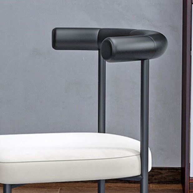Modern Dining Side Chair Upholstered Armless Dining Chairs with Black Legs