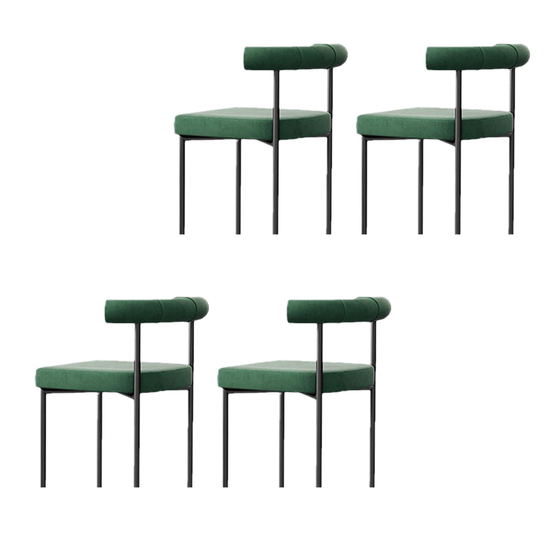 Modern Dining Side Chair Upholstered Armless Dining Chairs with Black Legs