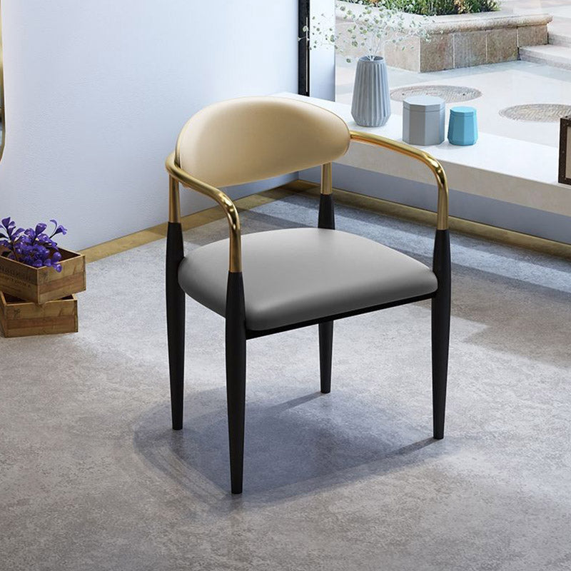 Faux Leather Dining Side Chair Open Back Dining Side Chair for Home