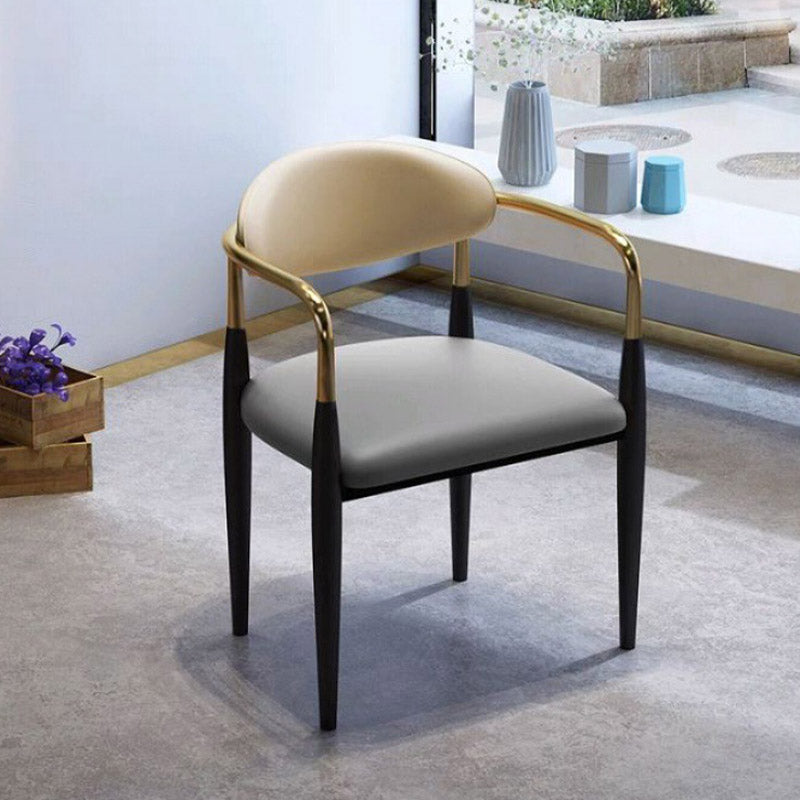 Faux Leather Dining Side Chair Open Back Dining Side Chair for Home