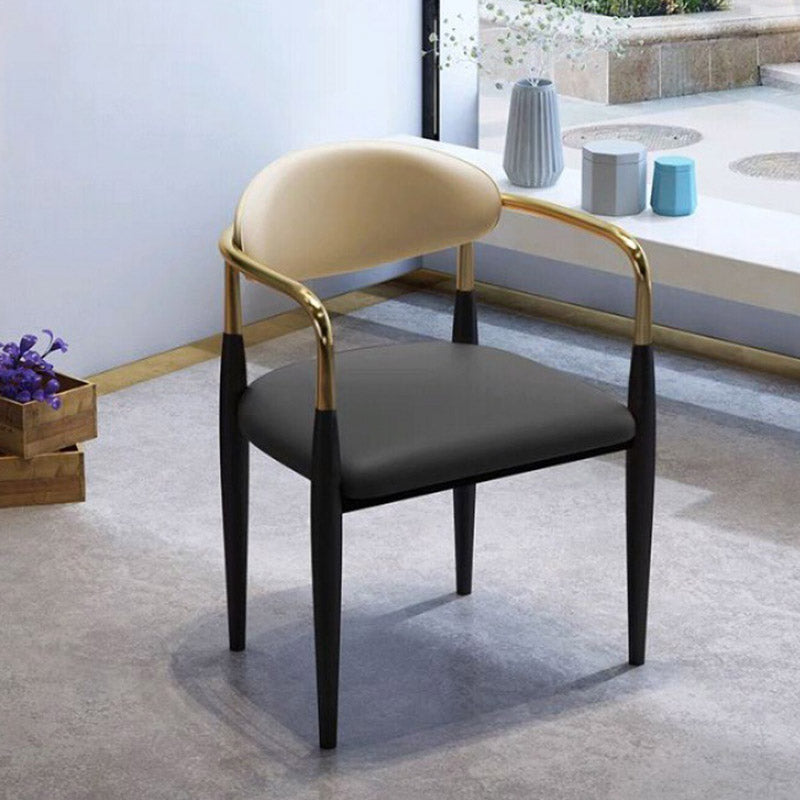 Faux Leather Dining Side Chair Open Back Dining Side Chair for Home