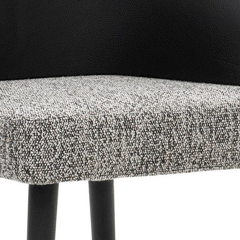 Contemporary Arm Chair Faux Leather Solid Back Dining Room Chair for Indoor