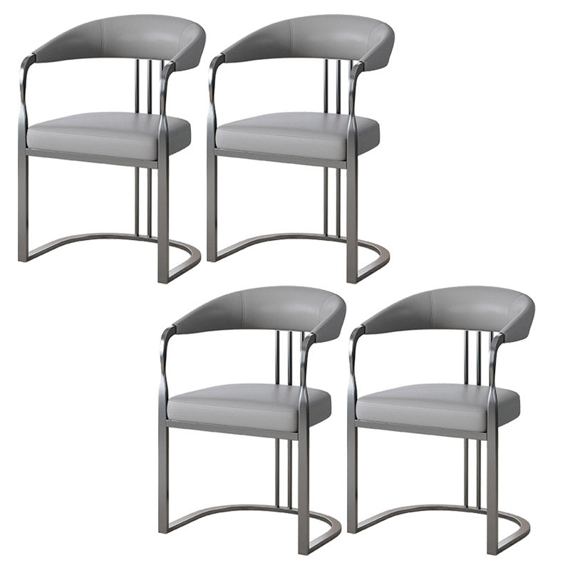 Glam Style Side Chair Metal Slat Back Dining Room Chair for Indoor