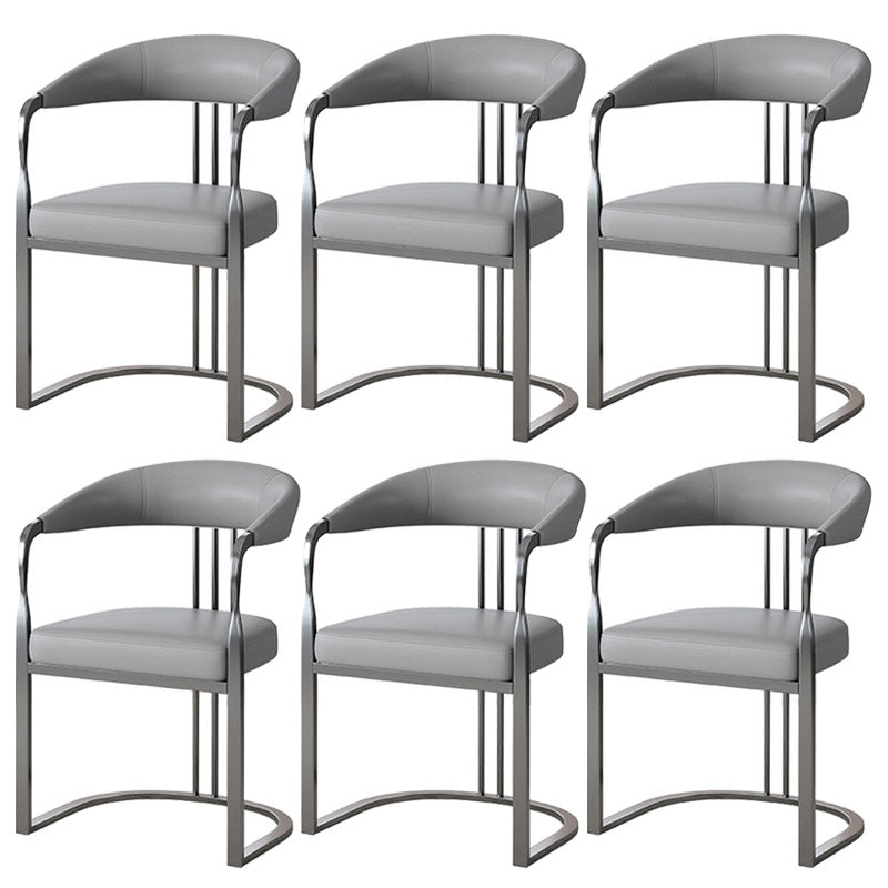 Glam Style Side Chair Metal Slat Back Dining Room Chair for Indoor