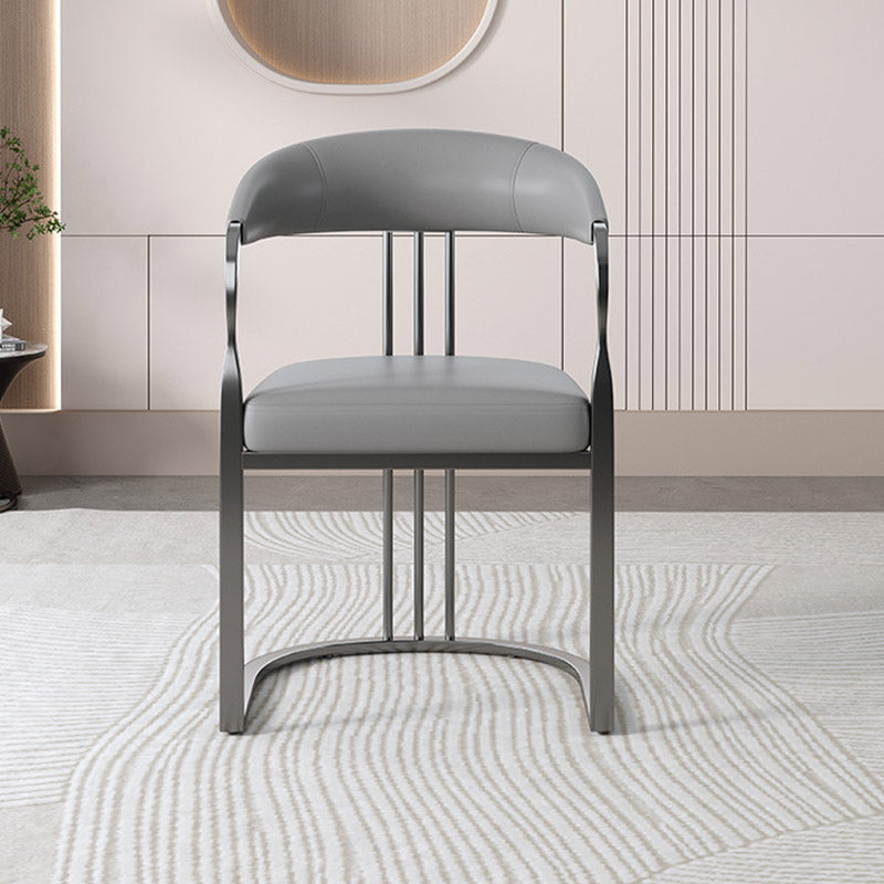 Glam Style Side Chair Metal Slat Back Dining Room Chair for Indoor