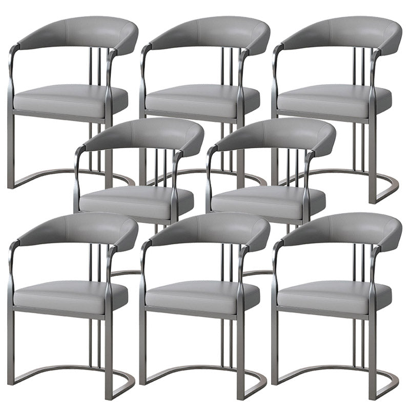 Glam Style Side Chair Metal Slat Back Dining Room Chair for Indoor