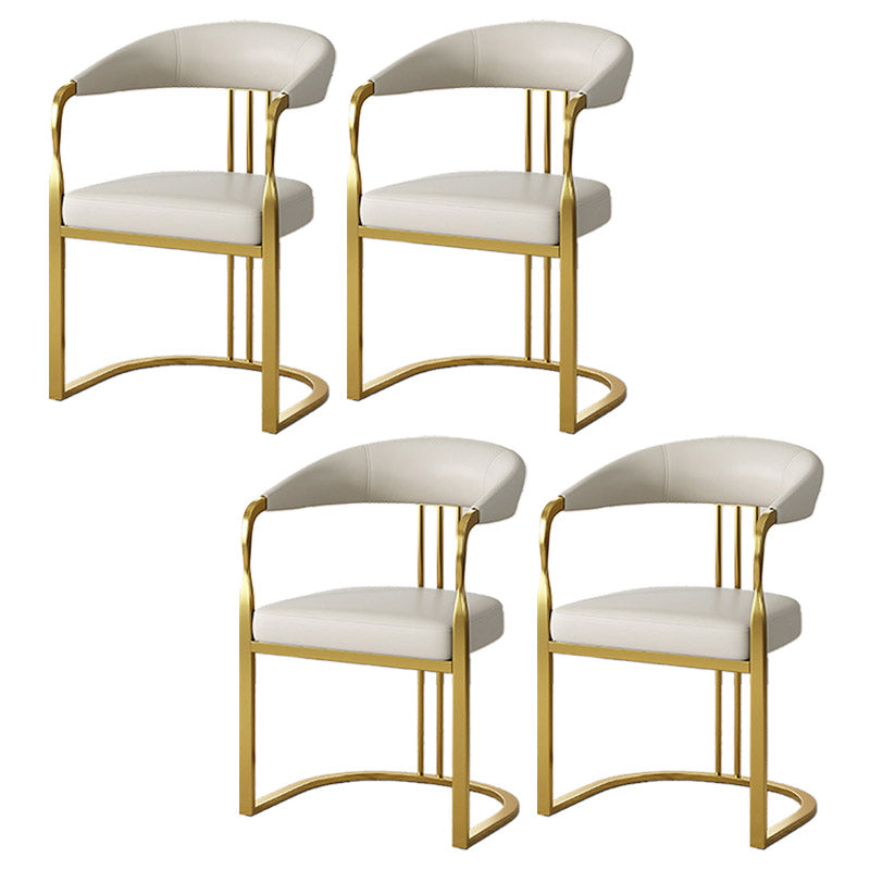 Glam Style Side Chair Metal Slat Back Dining Room Chair for Indoor