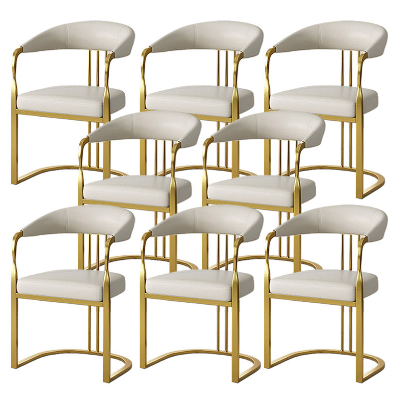 Glam Style Side Chair Metal Slat Back Dining Room Chair for Indoor