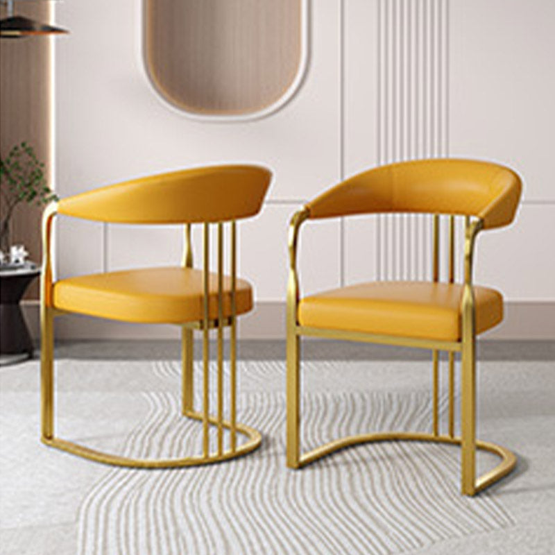 Glam Style Side Chair Metal Slat Back Dining Room Chair for Indoor
