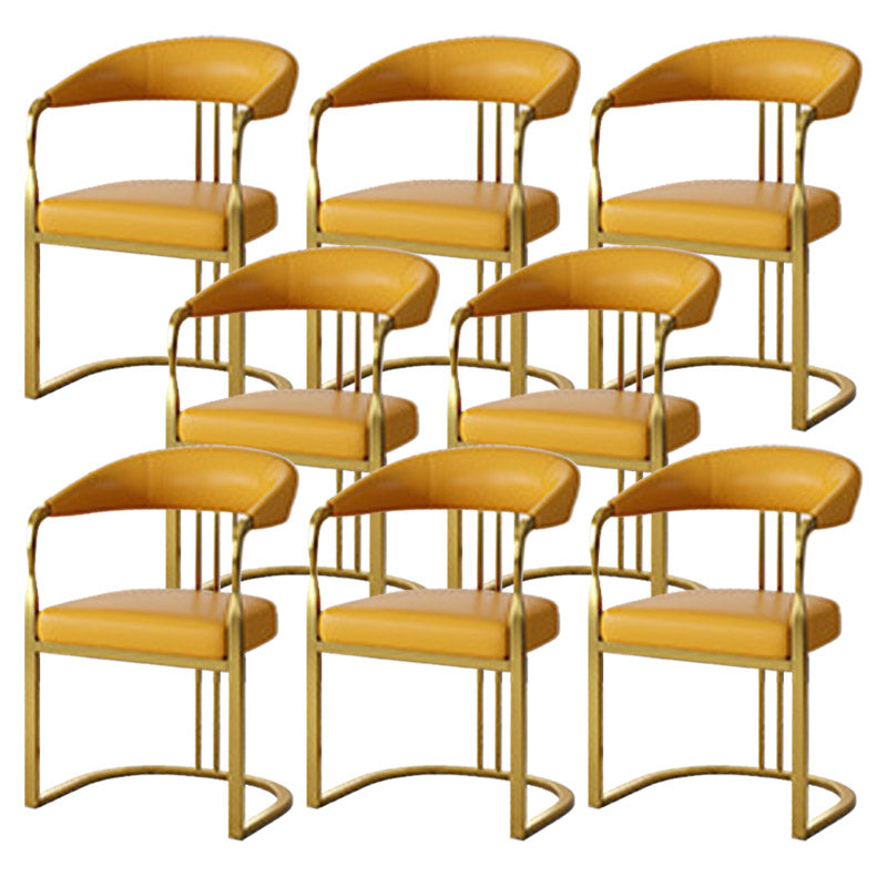 Glam Style Side Chair Metal Slat Back Dining Room Chair for Indoor
