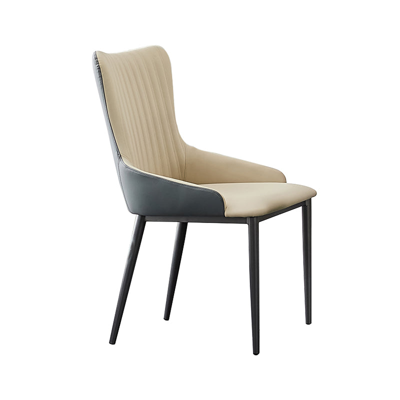 Industrial Arm Chair Solid Back Metal Dining Room Chair for Dining Room