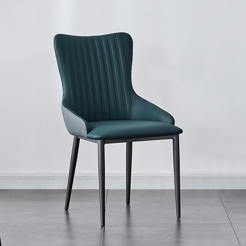 Industrial Arm Chair Solid Back Metal Dining Room Chair for Dining Room