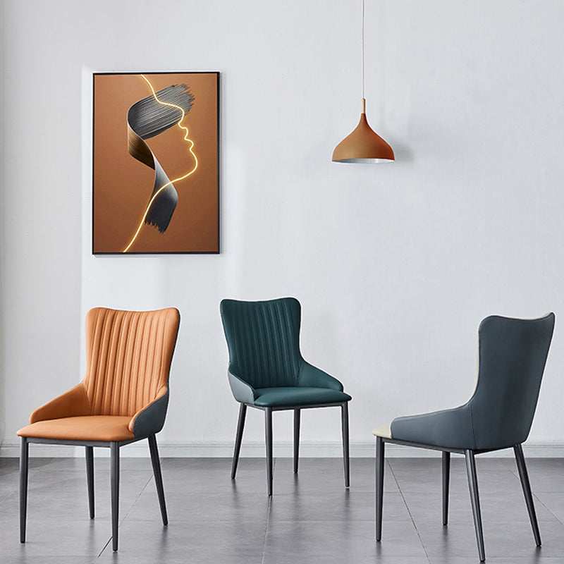 Industrial Arm Chair Solid Back Metal Dining Room Chair for Dining Room