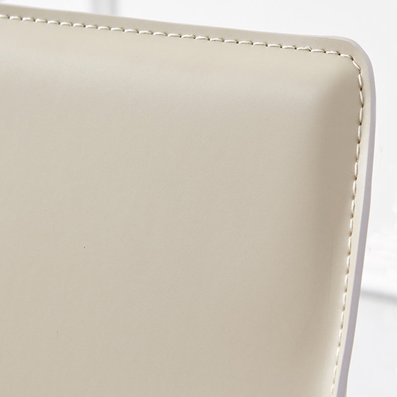 Contemporary Side Chair Faux Leather Solid Back Dining Room Chair for Indoor