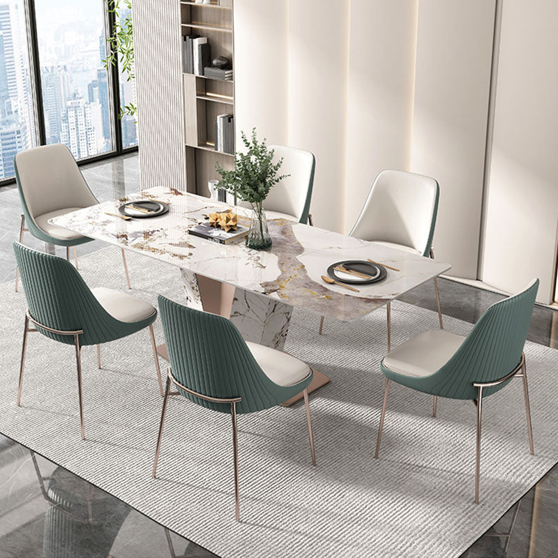 Glam Side Chair Metal Solid Back Dining Room Chair for Indoor