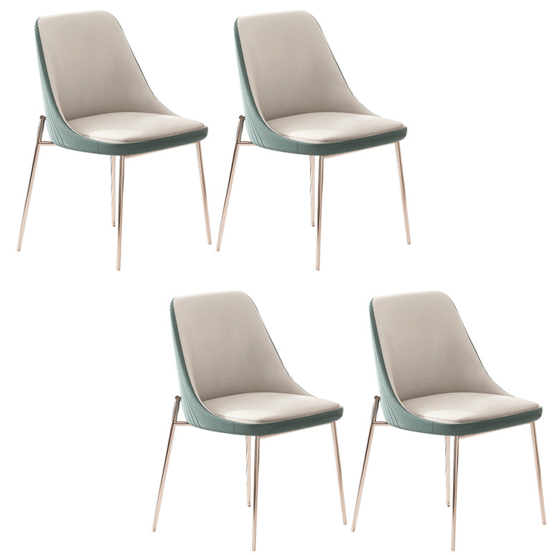 Glam Side Chair Metal Solid Back Dining Room Chair for Indoor