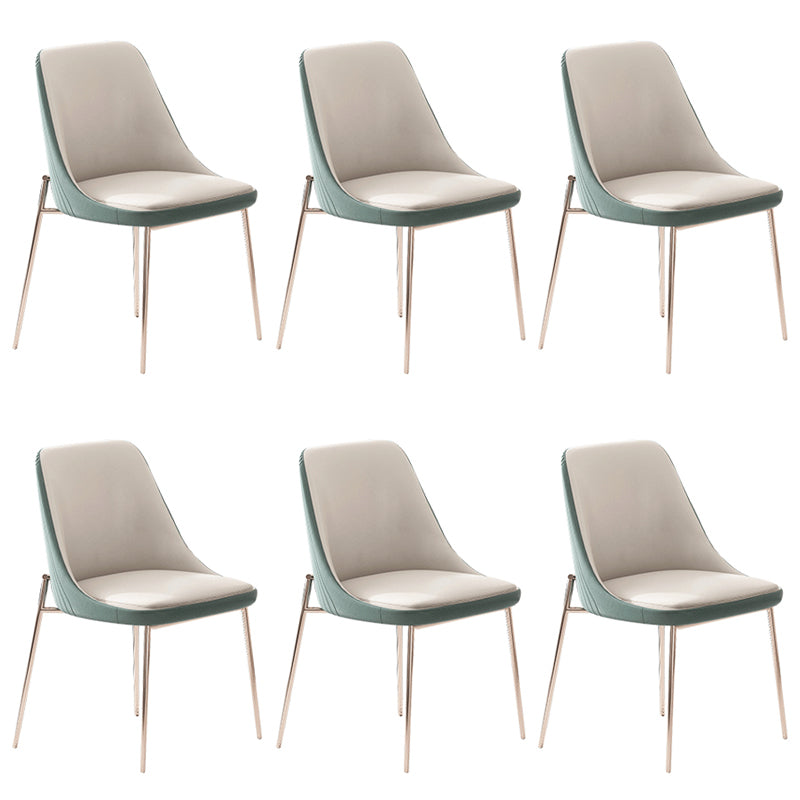 Glam Side Chair Metal Solid Back Dining Room Chair for Indoor