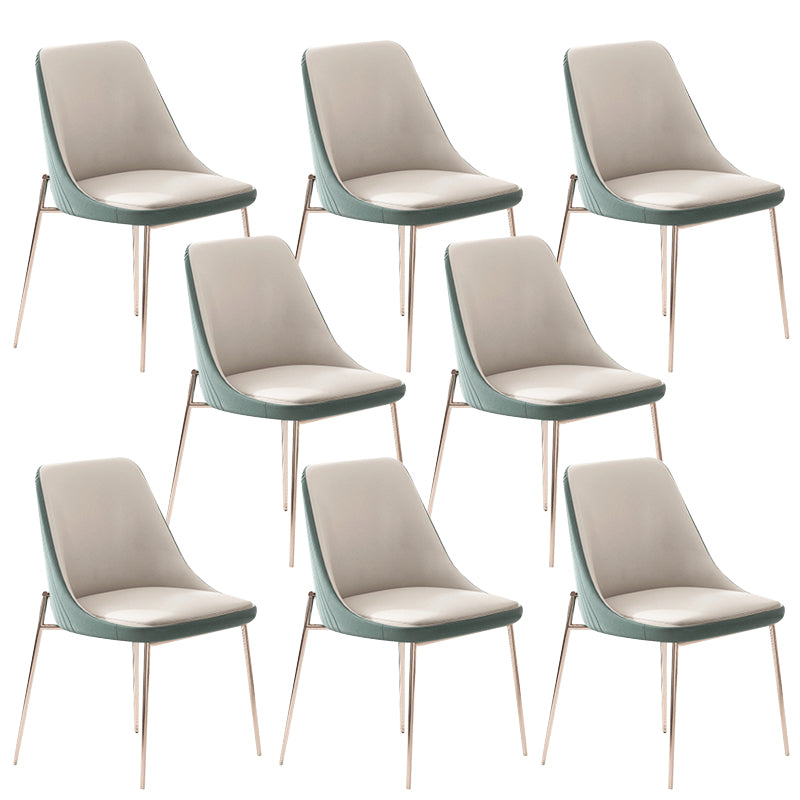 Glam Side Chair Metal Solid Back Dining Room Chair for Indoor