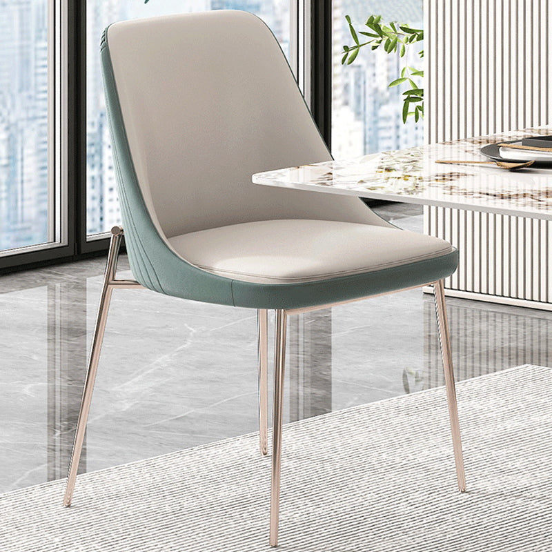 Glam Side Chair Metal Solid Back Dining Room Chair for Indoor