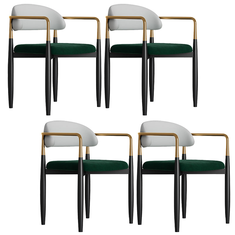 Glam Style Arm Chair Metal Open Back Dining Room Chair for Indoor