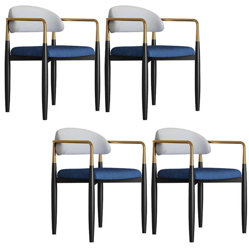 Glam Style Arm Chair Metal Open Back Dining Room Chair for Indoor