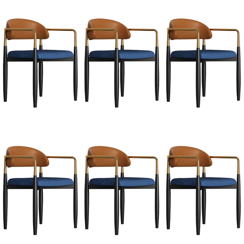 Glam Style Arm Chair Metal Open Back Dining Room Chair for Indoor