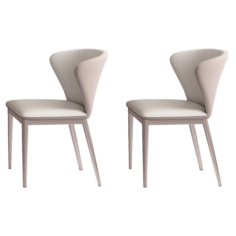 Contemporary Side Chair Faux Leather Solid Back Dining Room Chair for Kitchen