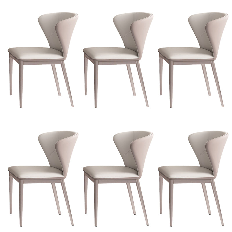 Contemporary Side Chair Faux Leather Solid Back Dining Room Chair for Kitchen