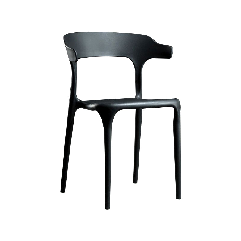 Plastic Modern Dining Chair Open Back Dining Side Chair for Kitchen