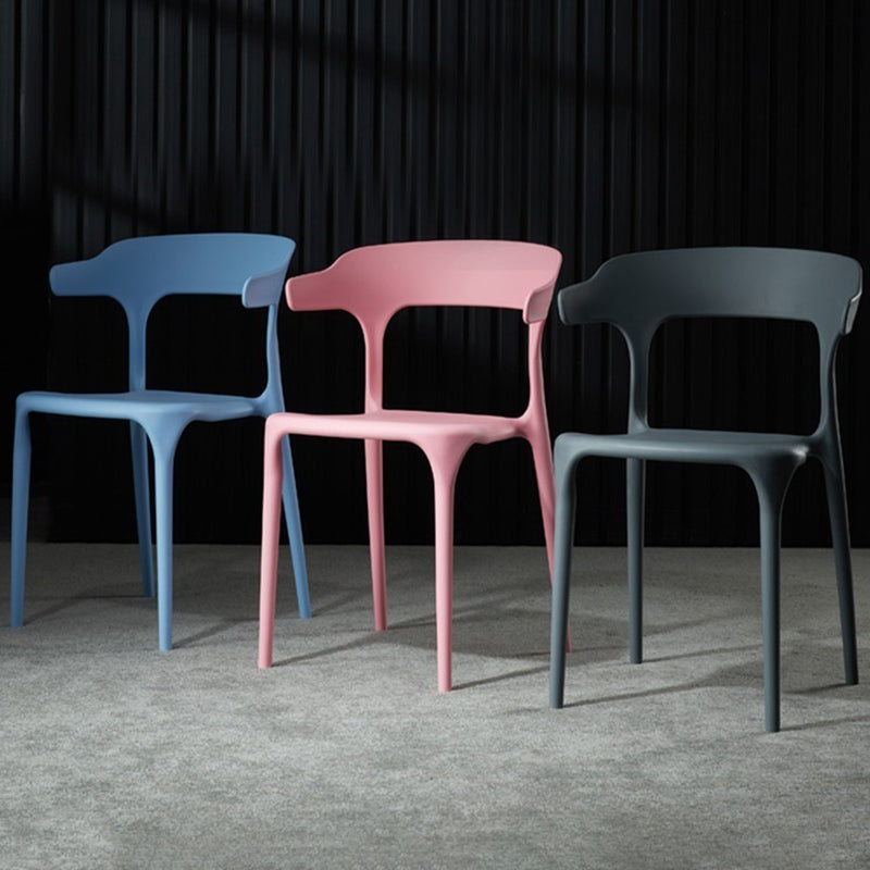 Plastic Modern Dining Chair Open Back Dining Side Chair for Kitchen