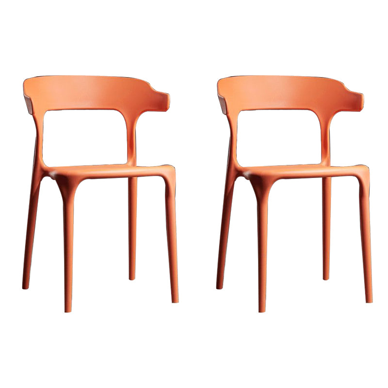 Plastic Modern Dining Chair Open Back Dining Side Chair for Kitchen