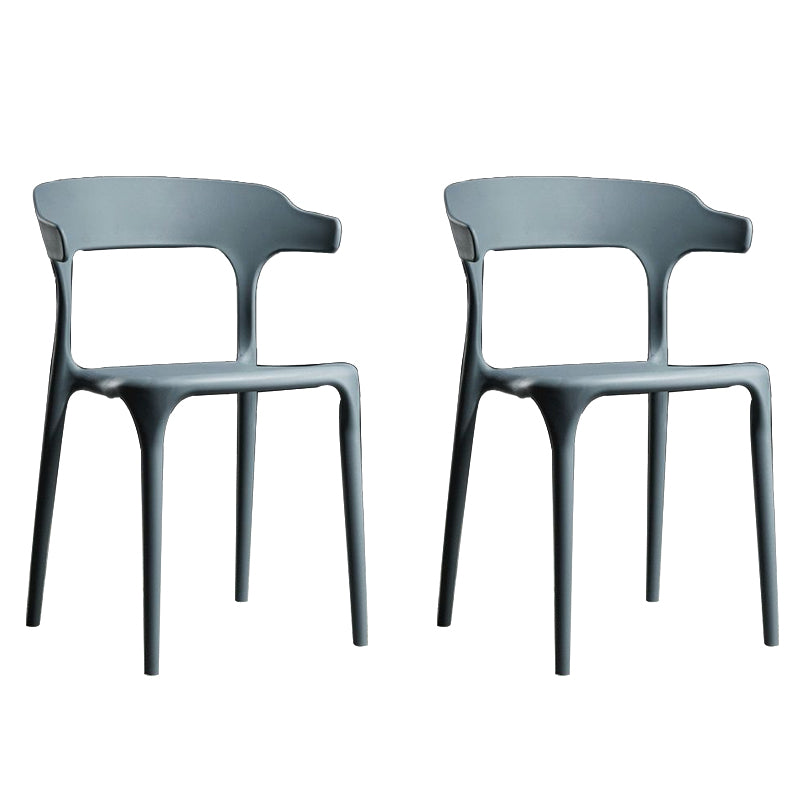 Plastic Modern Dining Chair Open Back Dining Side Chair for Kitchen