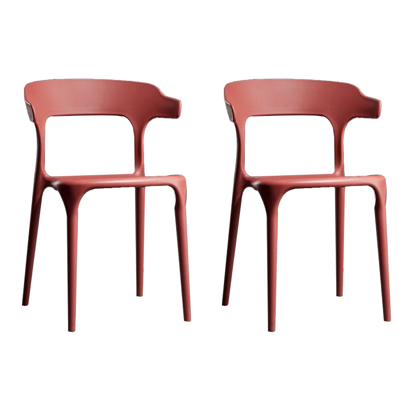 Plastic Modern Dining Chair Open Back Dining Side Chair for Kitchen