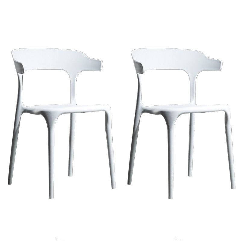 Plastic Modern Dining Chair Open Back Dining Side Chair for Kitchen