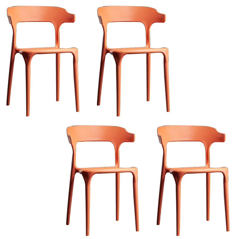 Plastic Modern Dining Chair Open Back Dining Side Chair for Kitchen