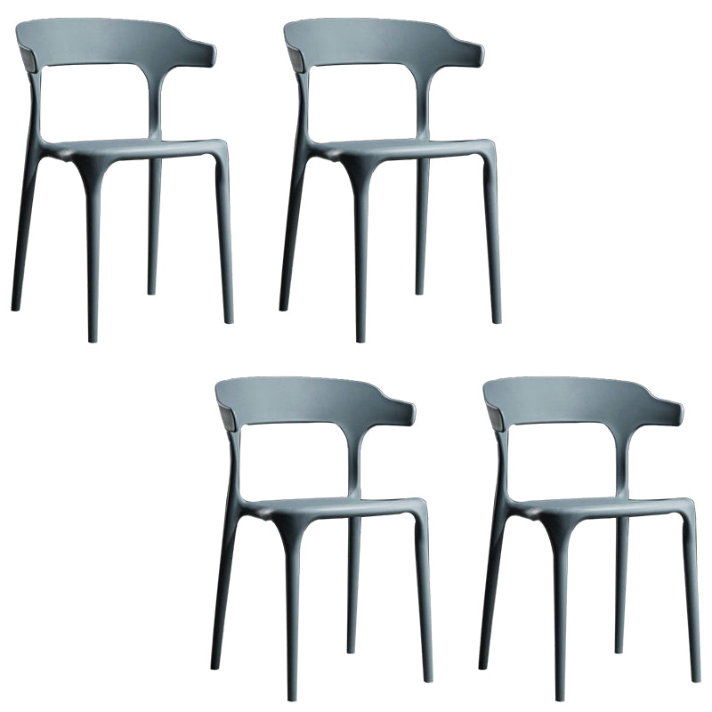 Plastic Modern Dining Chair Open Back Dining Side Chair for Kitchen