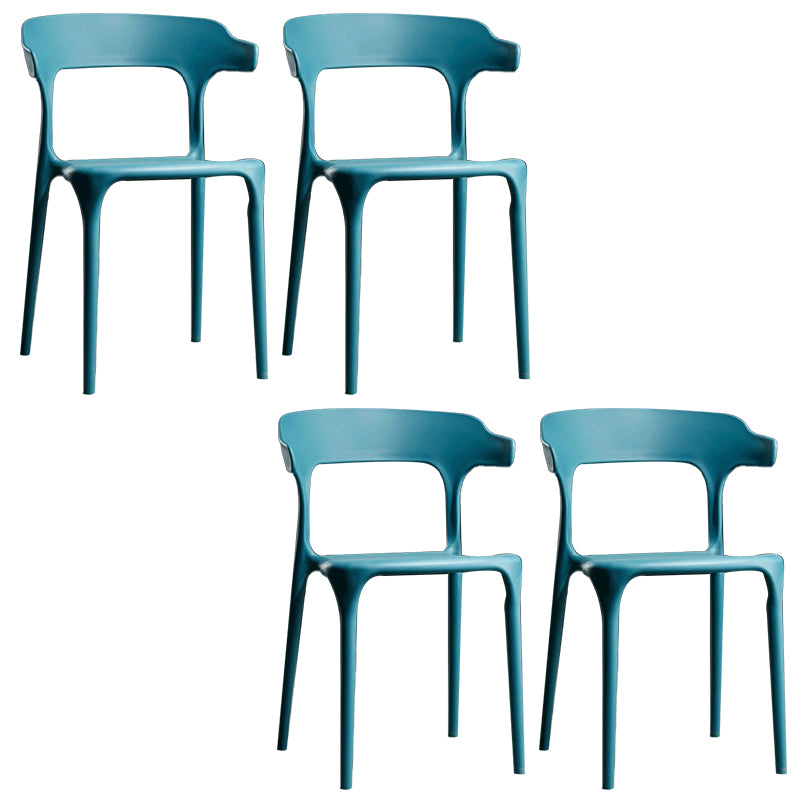 Plastic Modern Dining Chair Open Back Dining Side Chair for Kitchen